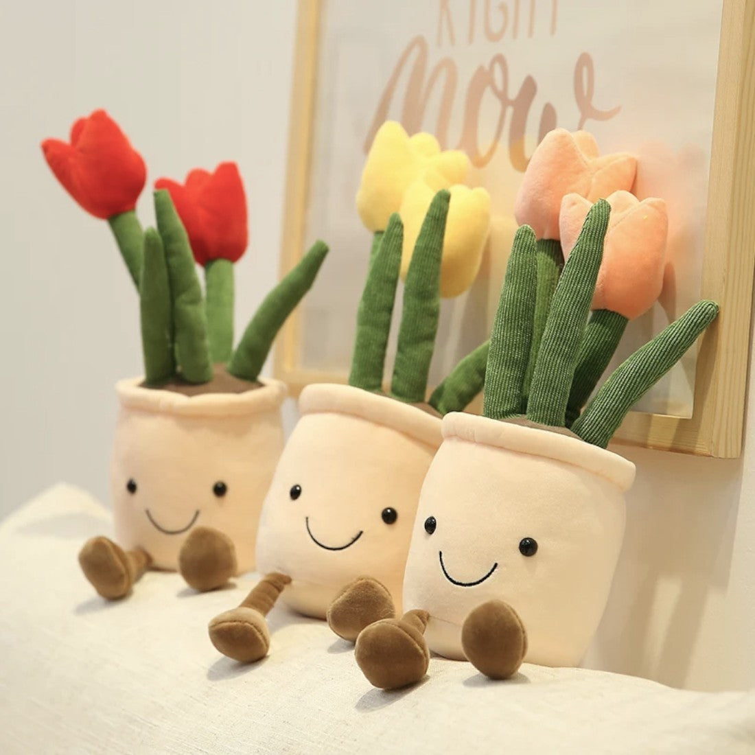 Kawaii Tulpen Pflanzen-Kuscheltier 35 cm