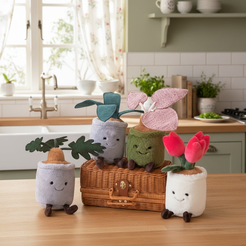 Kawaii Topfpflanzen-Kuscheltier