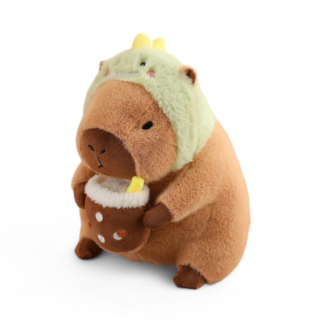Capybara mit Mütze und Getränk 30 cm
