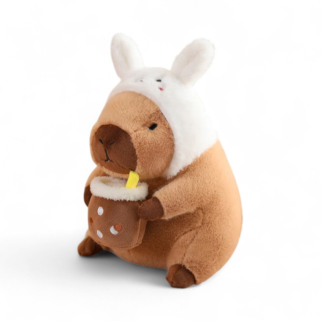 Capybara mit Mütze und Getränk 30 cm