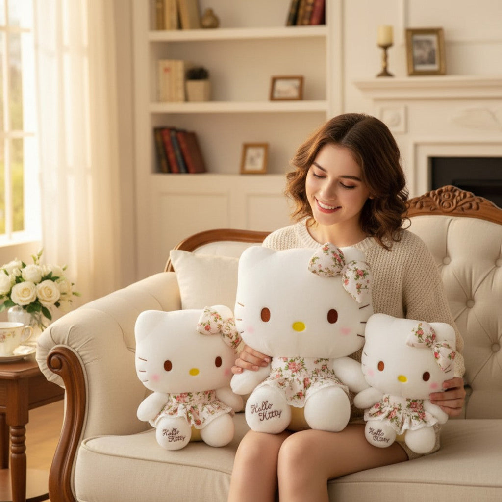Hello Kitty mit Blumenkleid 32–60 cm