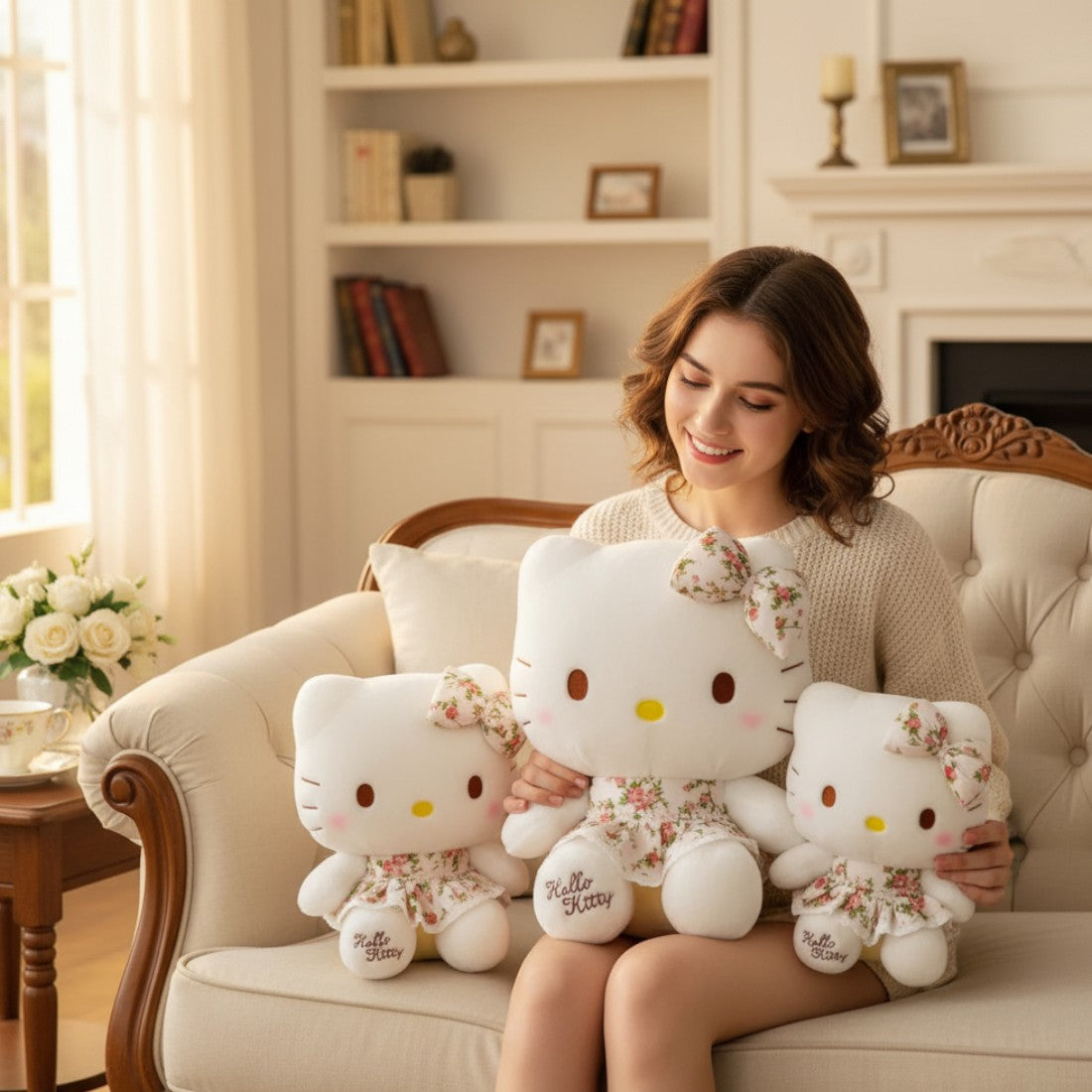 Hello Kitty mit Blumenkleid 32–60 cm