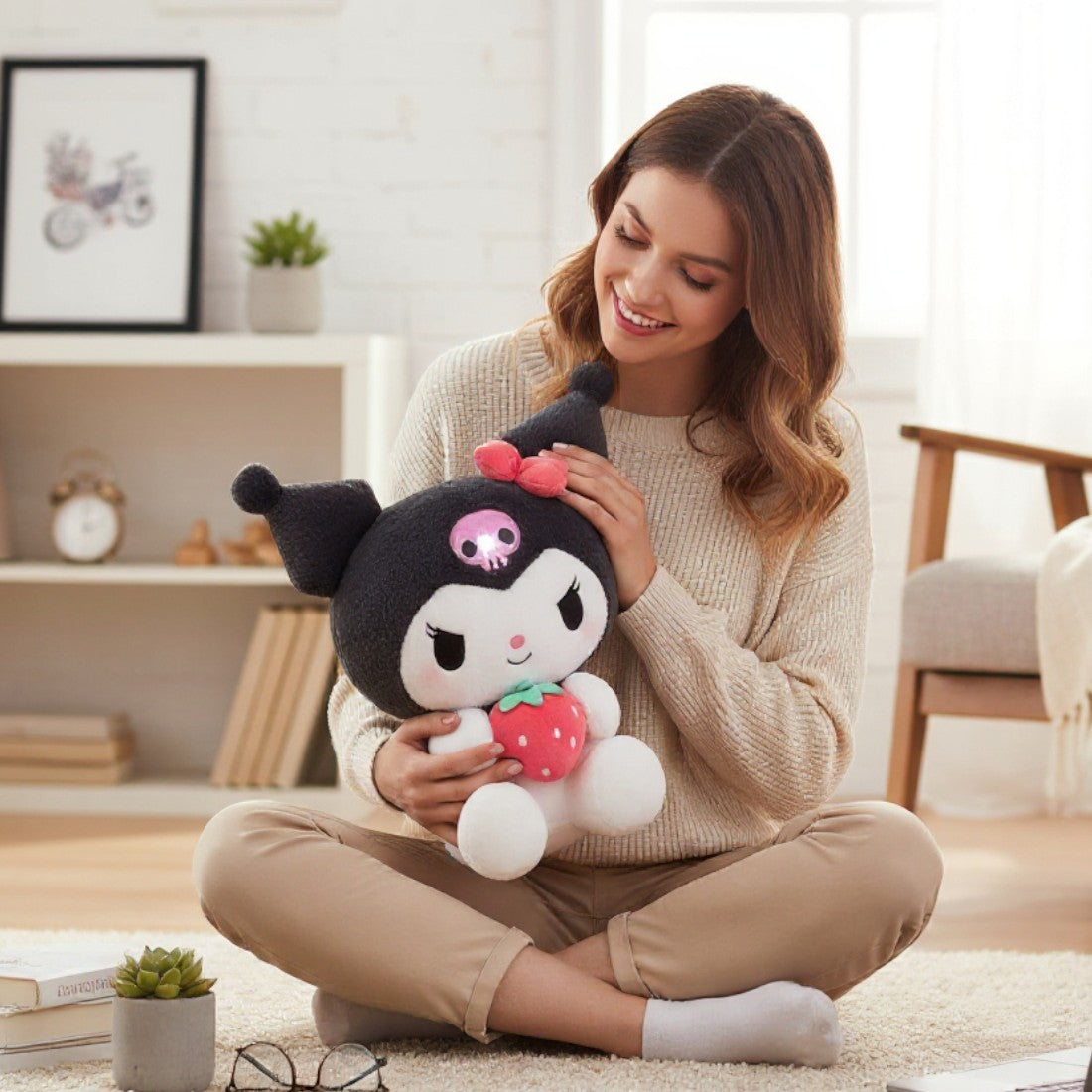 Kuromi Kuscheltier mit Erdbeere 25–50 cm