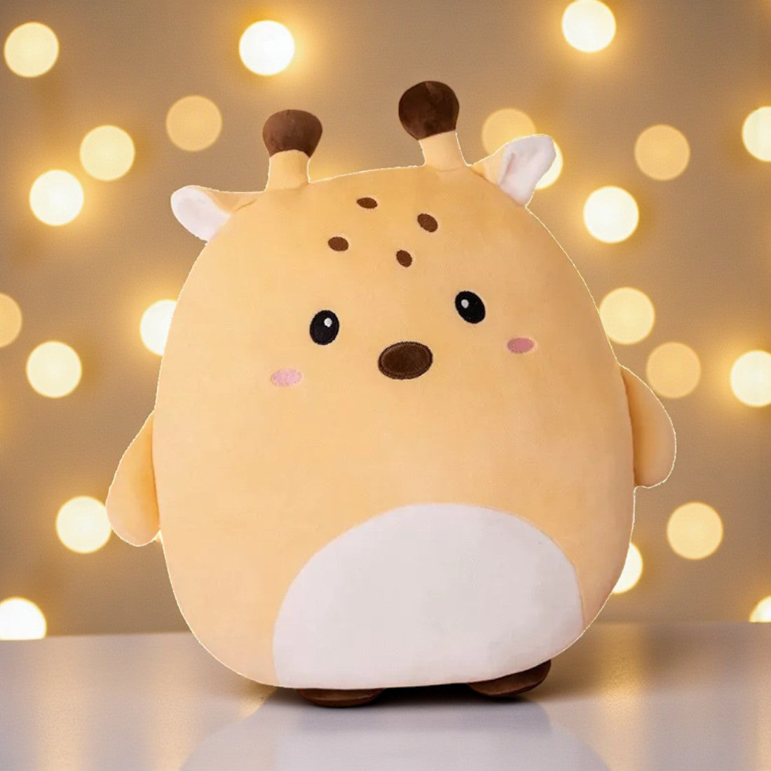 Beige Giraffen Squishy Kuschelkissen 40–45 cm