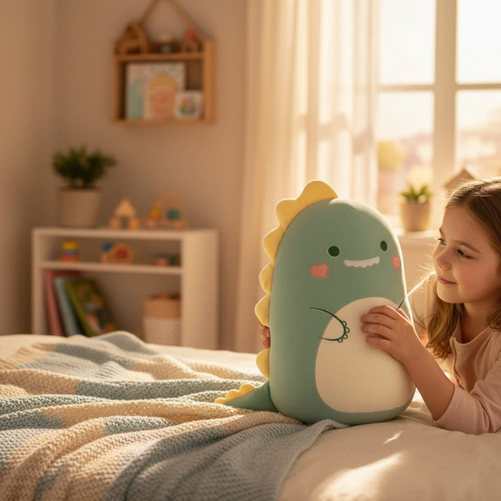 Dinosaurier Squishy Kuschelkissen Grün 45–50 cm