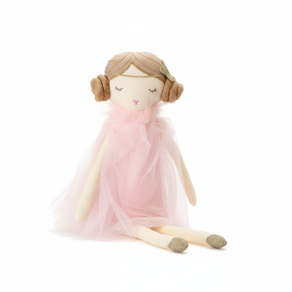 Ballerina Stoffpuppe mit Dutt 50 cm
