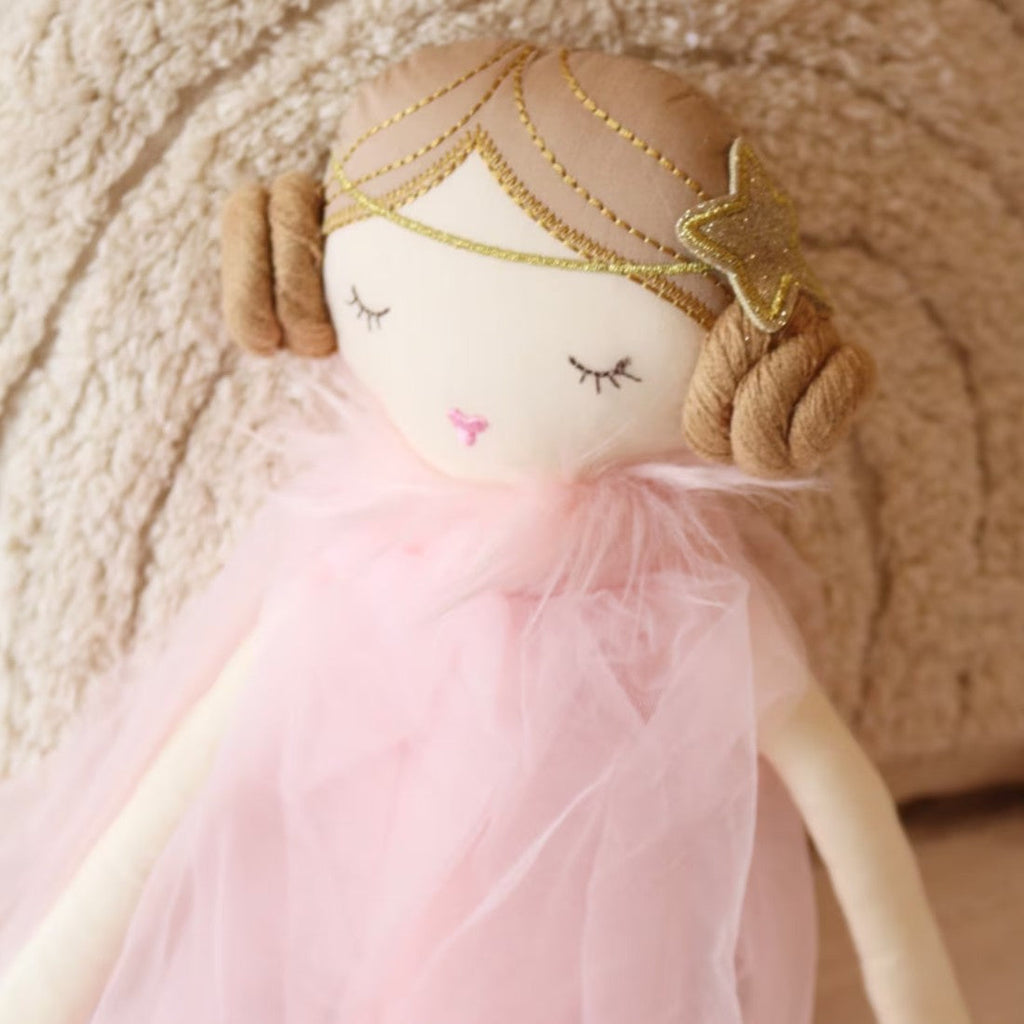Ballerina Stoffpuppe mit Dutt 50 cm