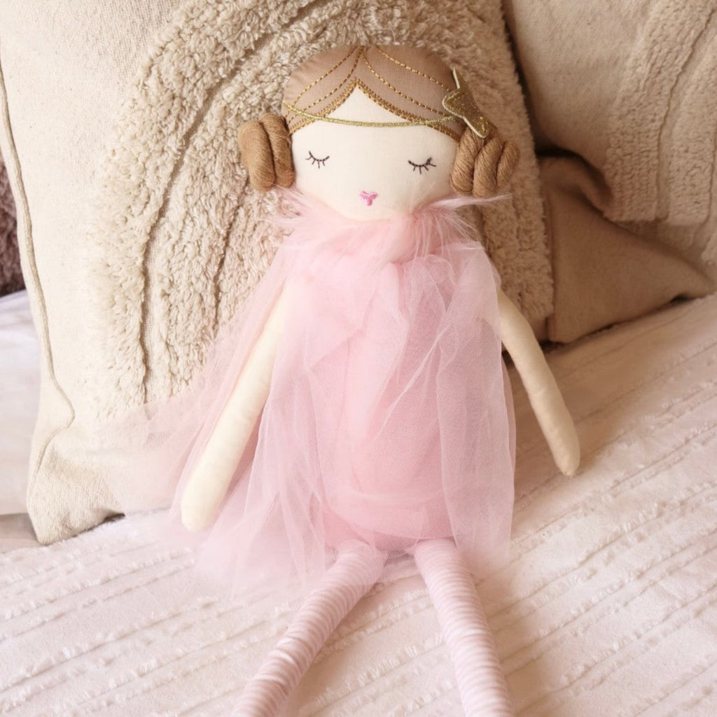 Ballerina Stoffpuppe mit Dutt 50 cm