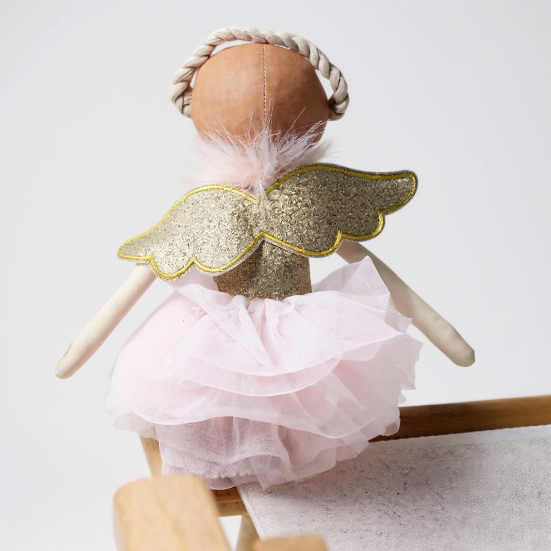 Engel Stoffpuppe mit rosa Tüllkleid