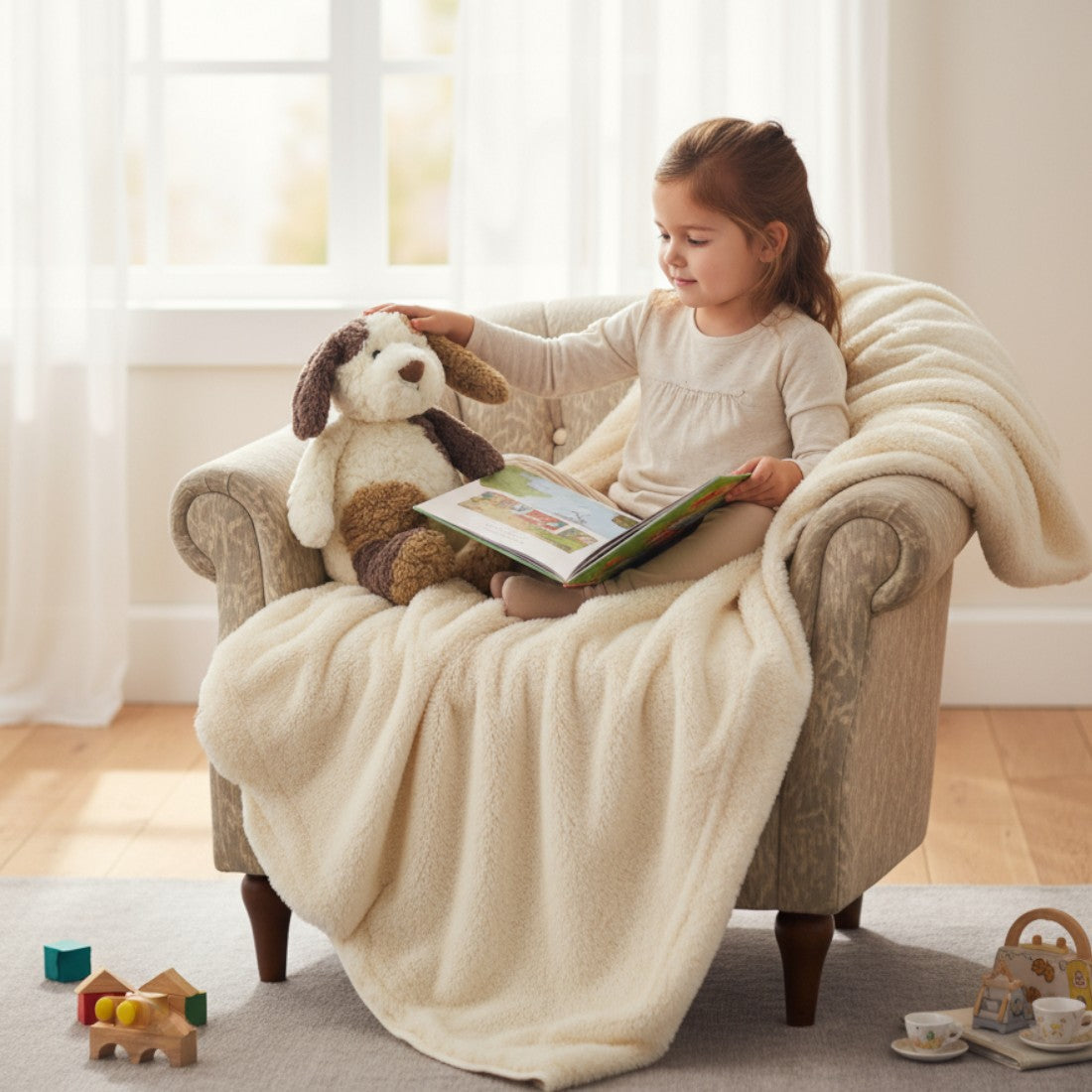 Weiches Hunde Kuscheltier Creme-Taupe 20–25 cm
