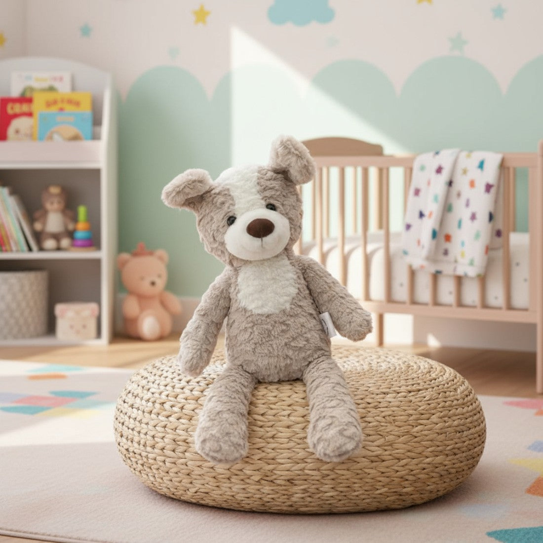 Beiges Hunde Kuscheltier 35–40 cm