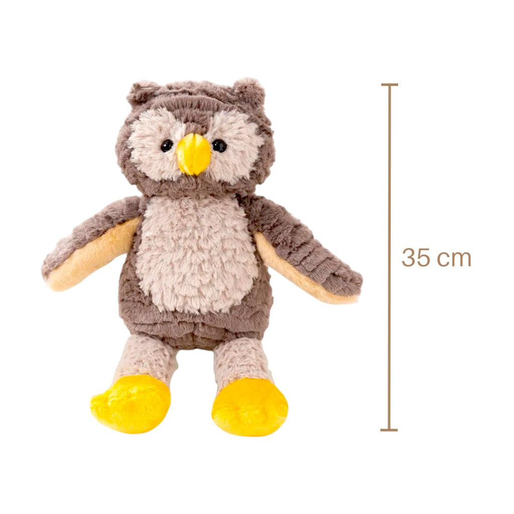Eulen Kuscheltier Grau-Gelb 35–40 cm