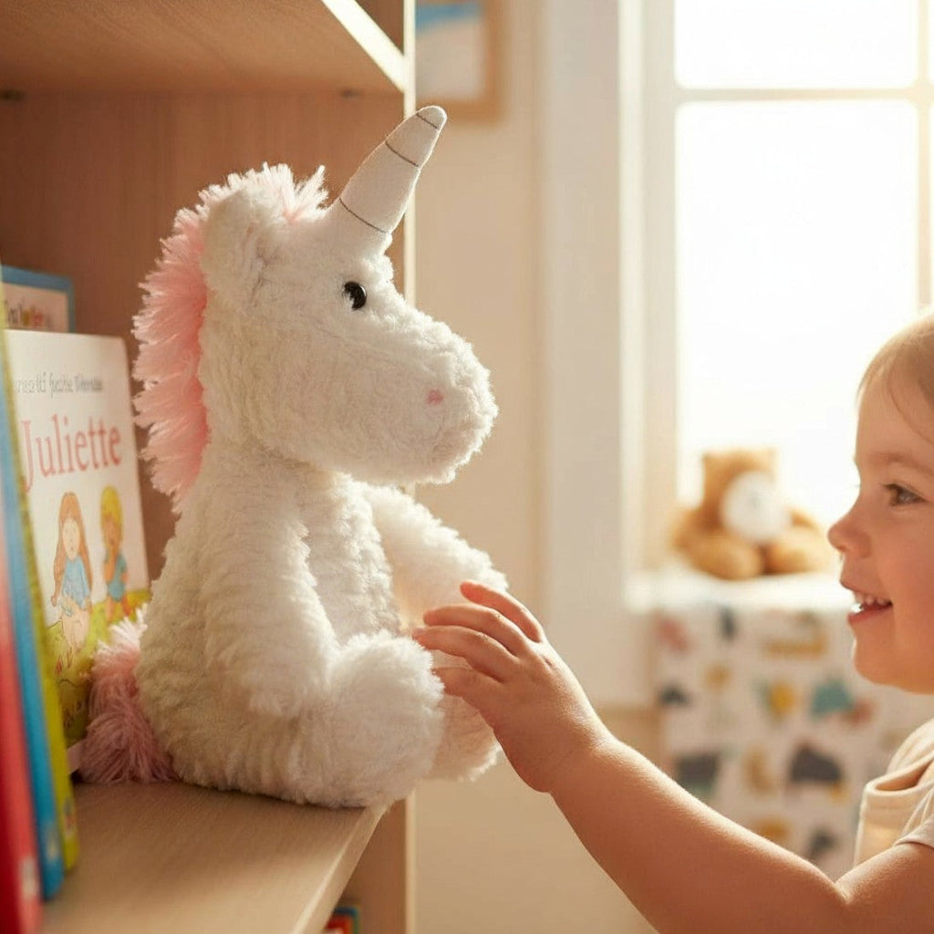Weißes Einhorn Kuscheltier 35–40 cm