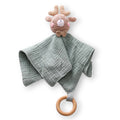 Baby Schmusetuch mit gehäkeltem Hirschkopf 20–25 cm