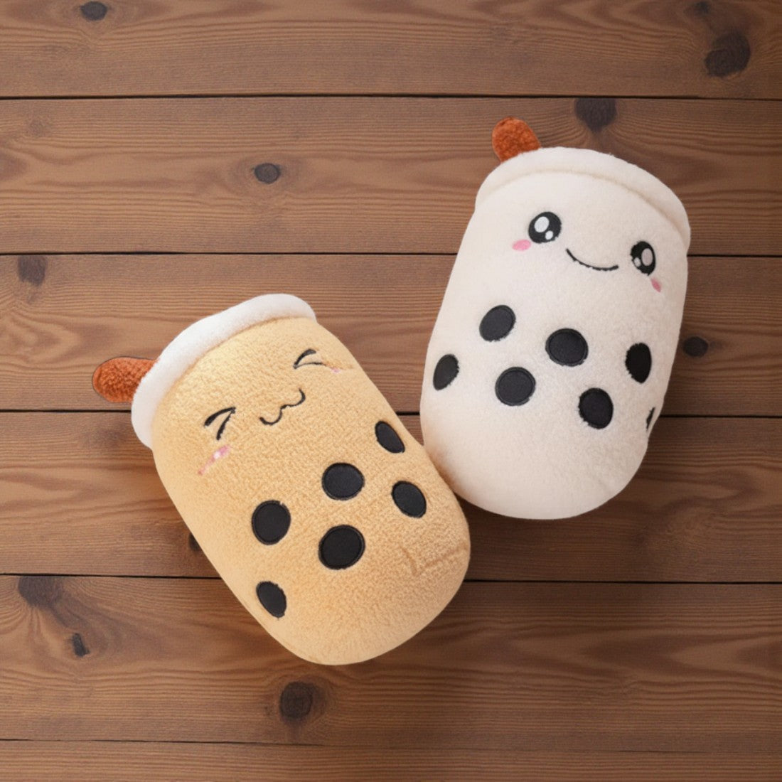 Kawaii Karamell Bubble Tea Kuschelkissen 23–35 cm