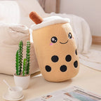 Kawaii Karamell Bubble Tea Kuschelkissen 23–35 cm