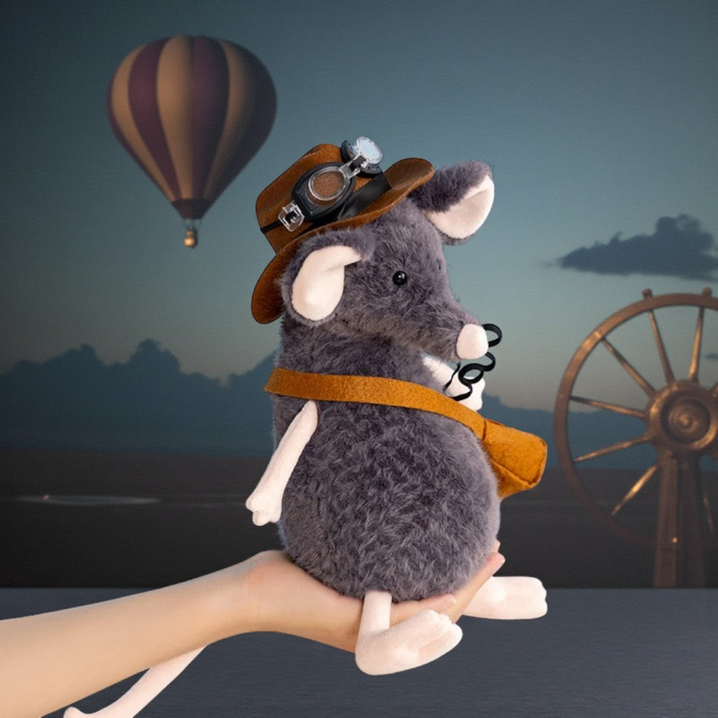 Graue Maus Entdecker Kuscheltier 25–30 cm