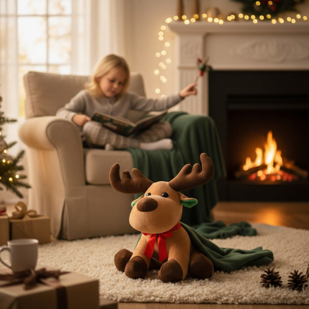 Weihnachts-Rentier Kuscheltier 25–30 cm