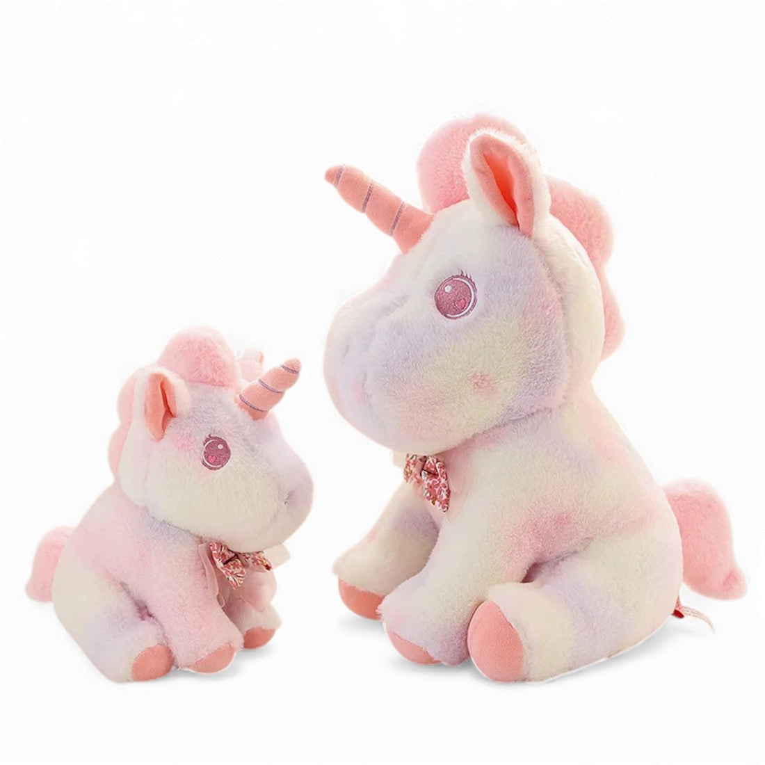 Pastell Einhorn Kuscheltier mit Blumenschleife 25–55 cm