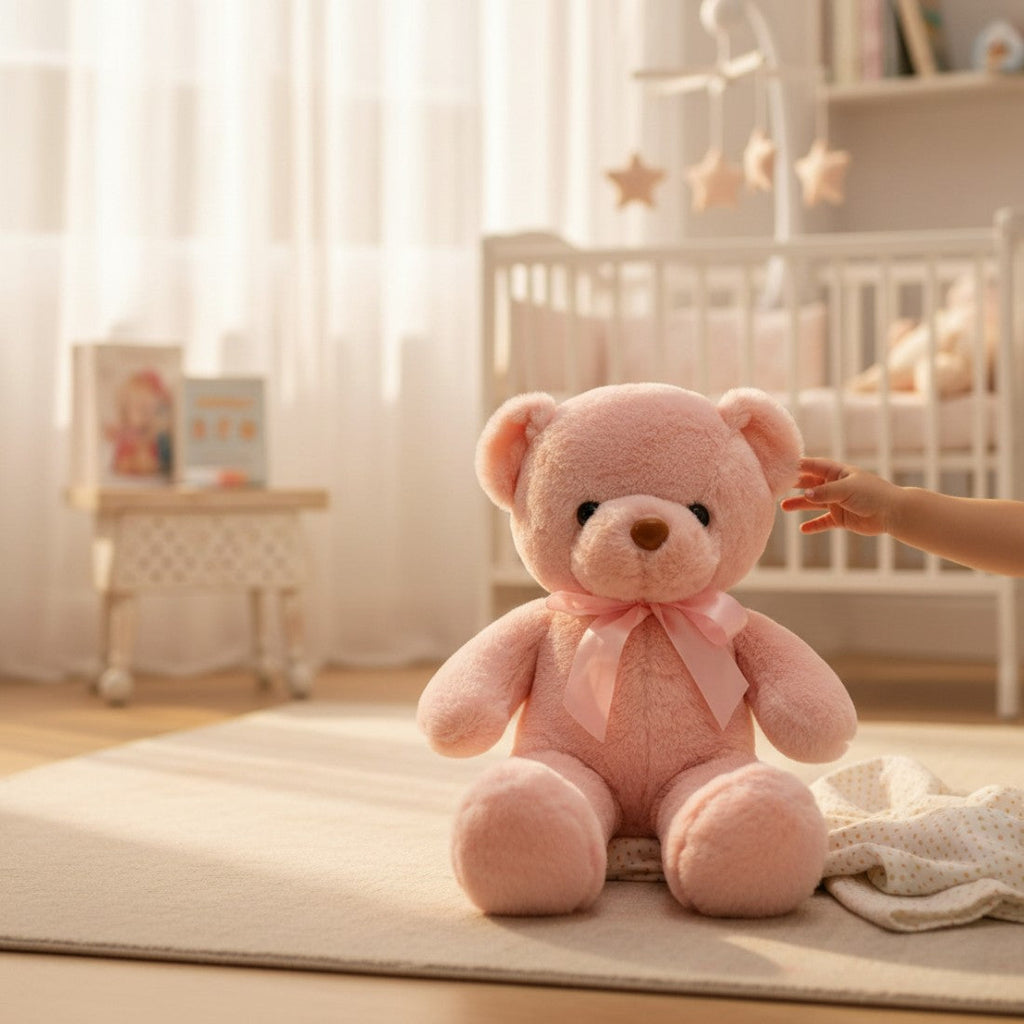 Klassischer Teddybär mit Satinband 30–35 cm