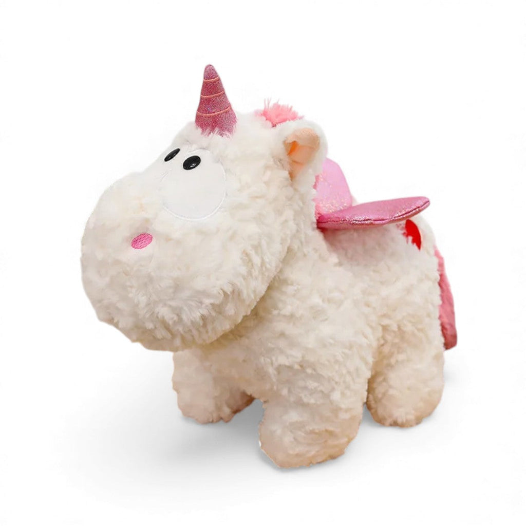 Einhorn Kuscheltier mit Lockenfell & Glitzerflügeln