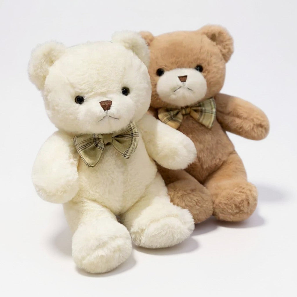 Teddybär mit Vichy-Schleife 30 cm
