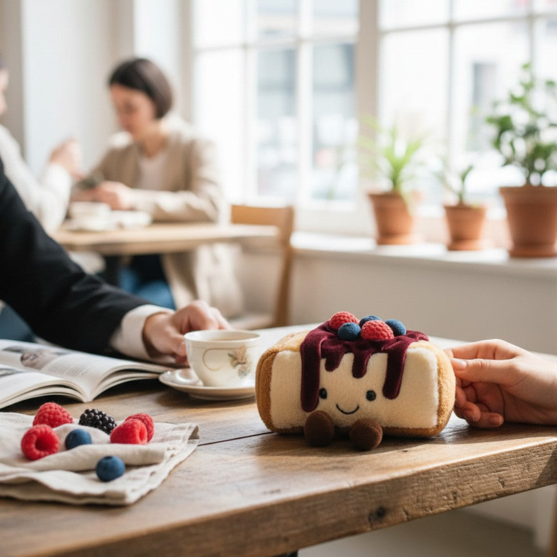 Kawaii Cheesecake Kuscheltier mit Beeren