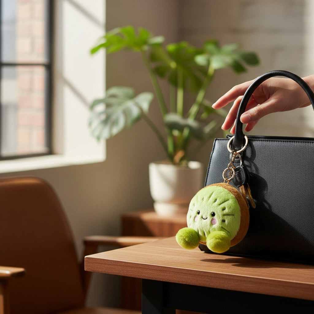 Kawaii Kiwi-Plüsch Schlüsselanhänger 12 cm
