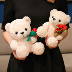 Romantischer Teddybär mit roter Rose 15–25 cm
