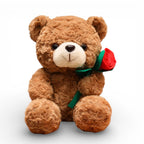 Romantischer Teddybär mit roter Rose 15–25 cm