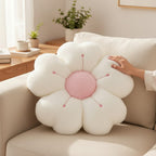 Blumen Kuschelkissen Weiß oder Rosa 32–50 cm