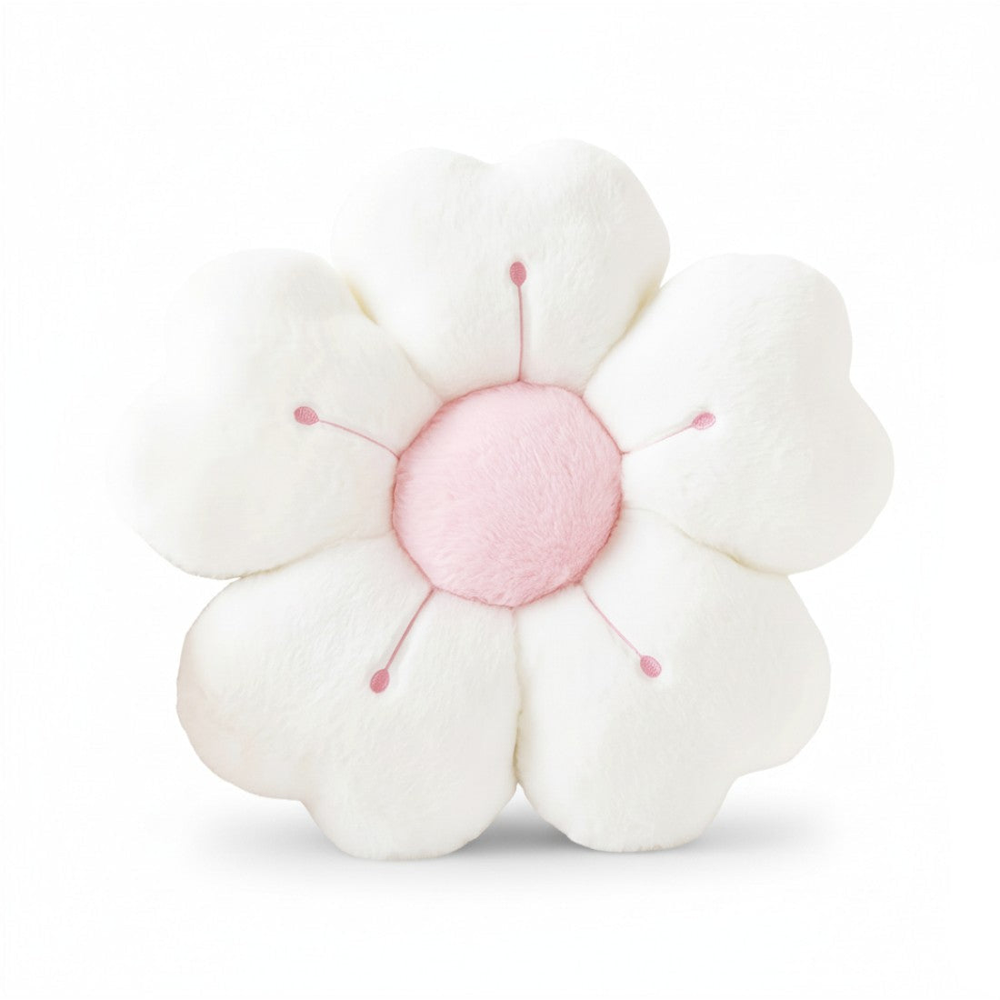 Blumen Kuschelkissen Weiß oder Rosa 32–50 cm