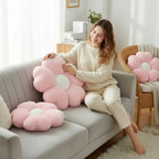 Blumen Kuschelkissen Weiß oder Rosa 32–50 cm