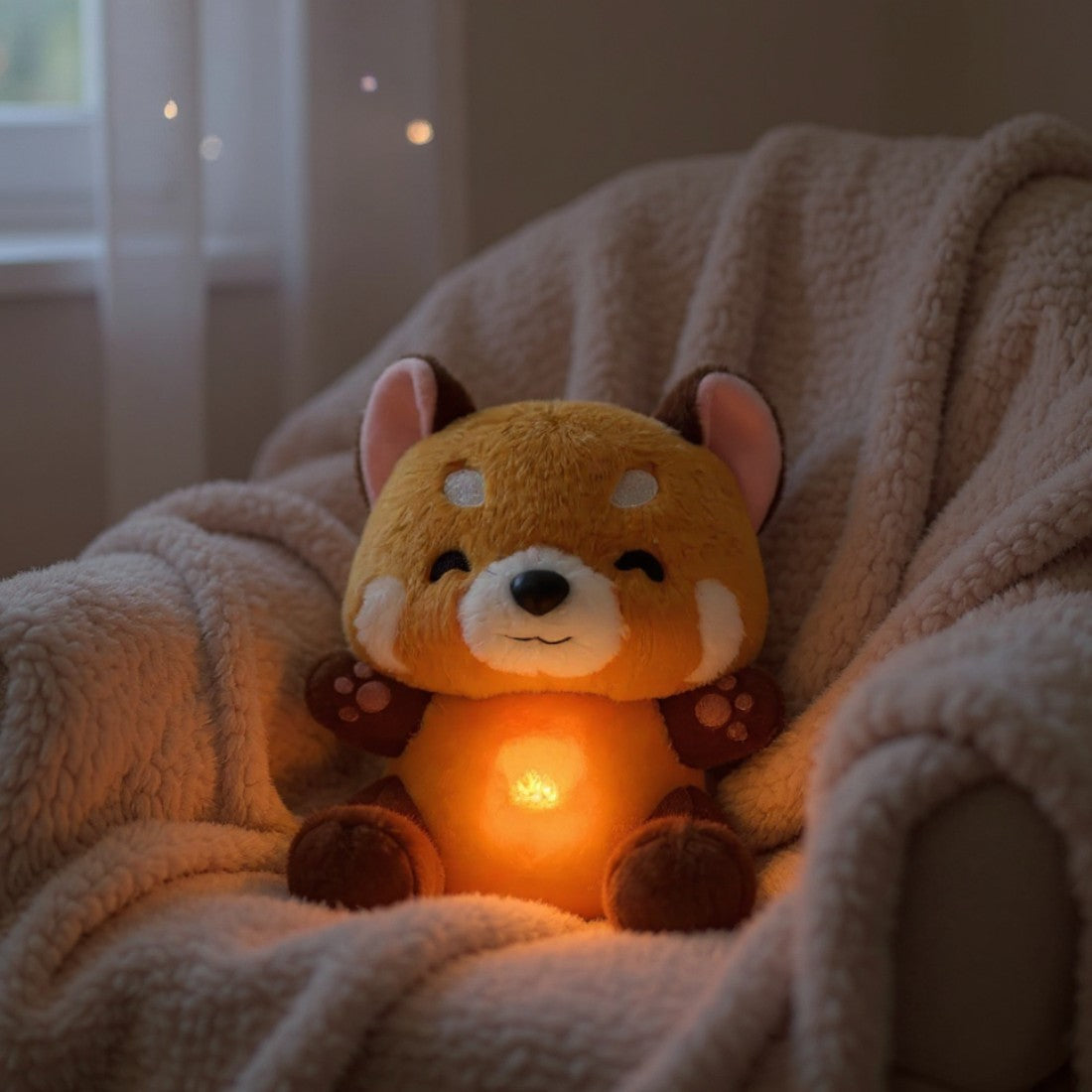 Atmendes Roter-Panda Nachtlicht Kuscheltier