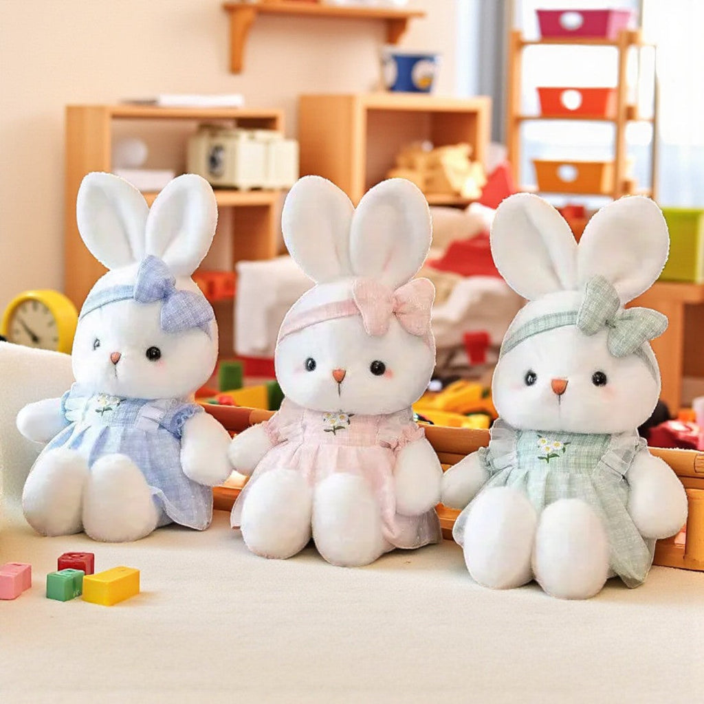 Hasen Kuscheltier mit Blumenkleid 35–40 cm