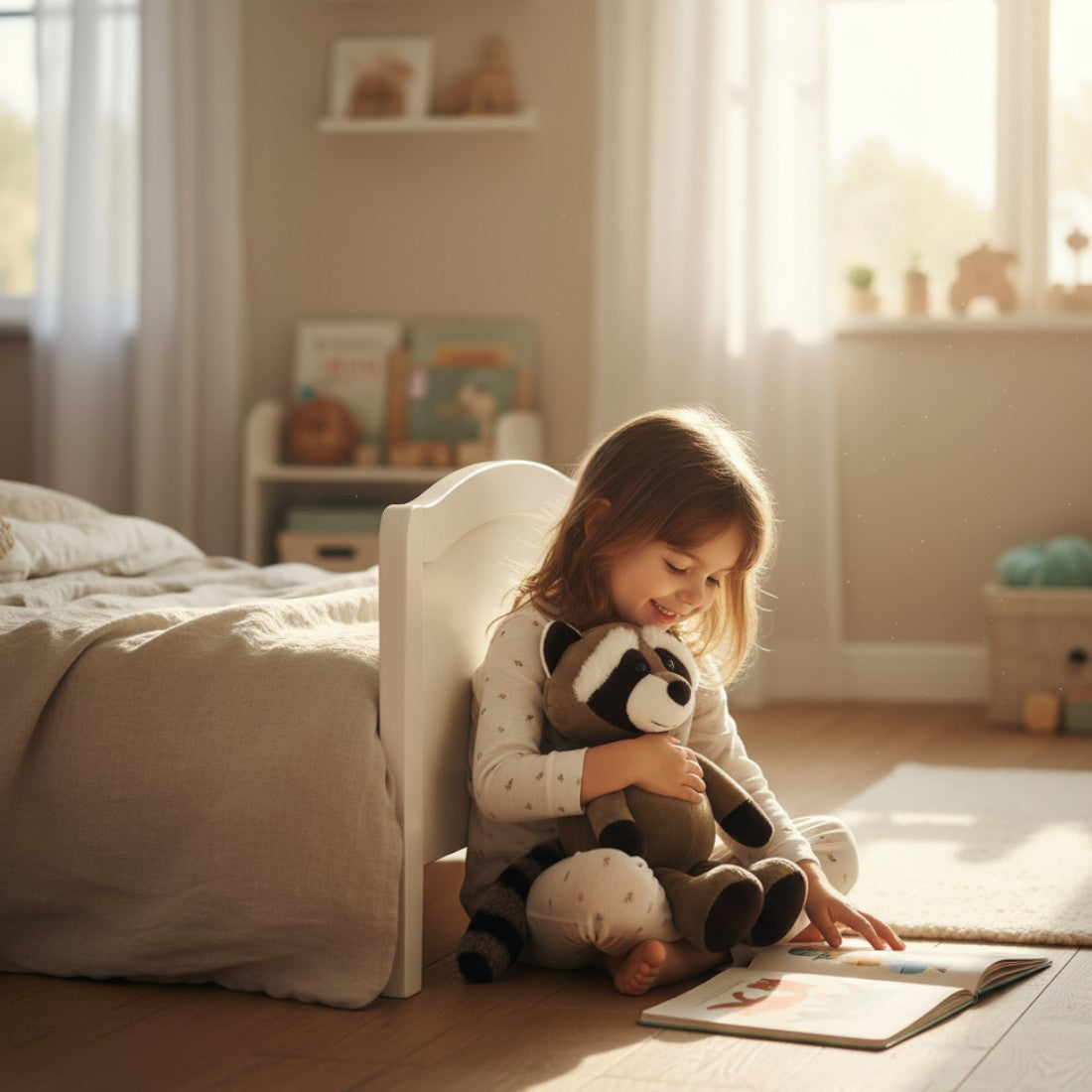Kawaii Waschbär Kuscheltier 25–30 cm
