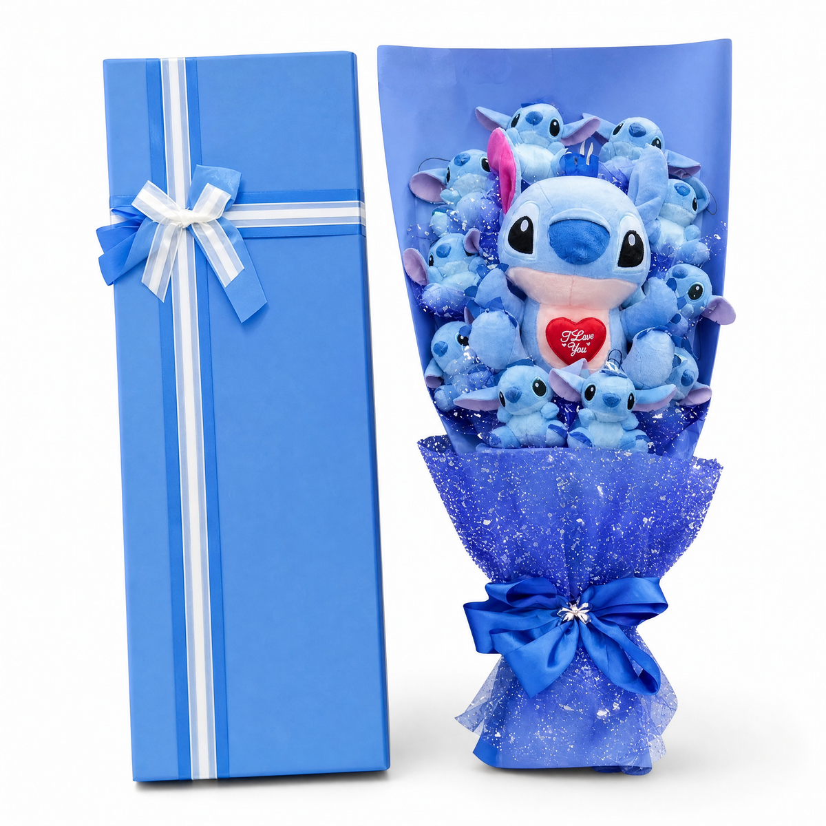 Stitch I Love You Plüsch-Bouquet mit Geschenkbox