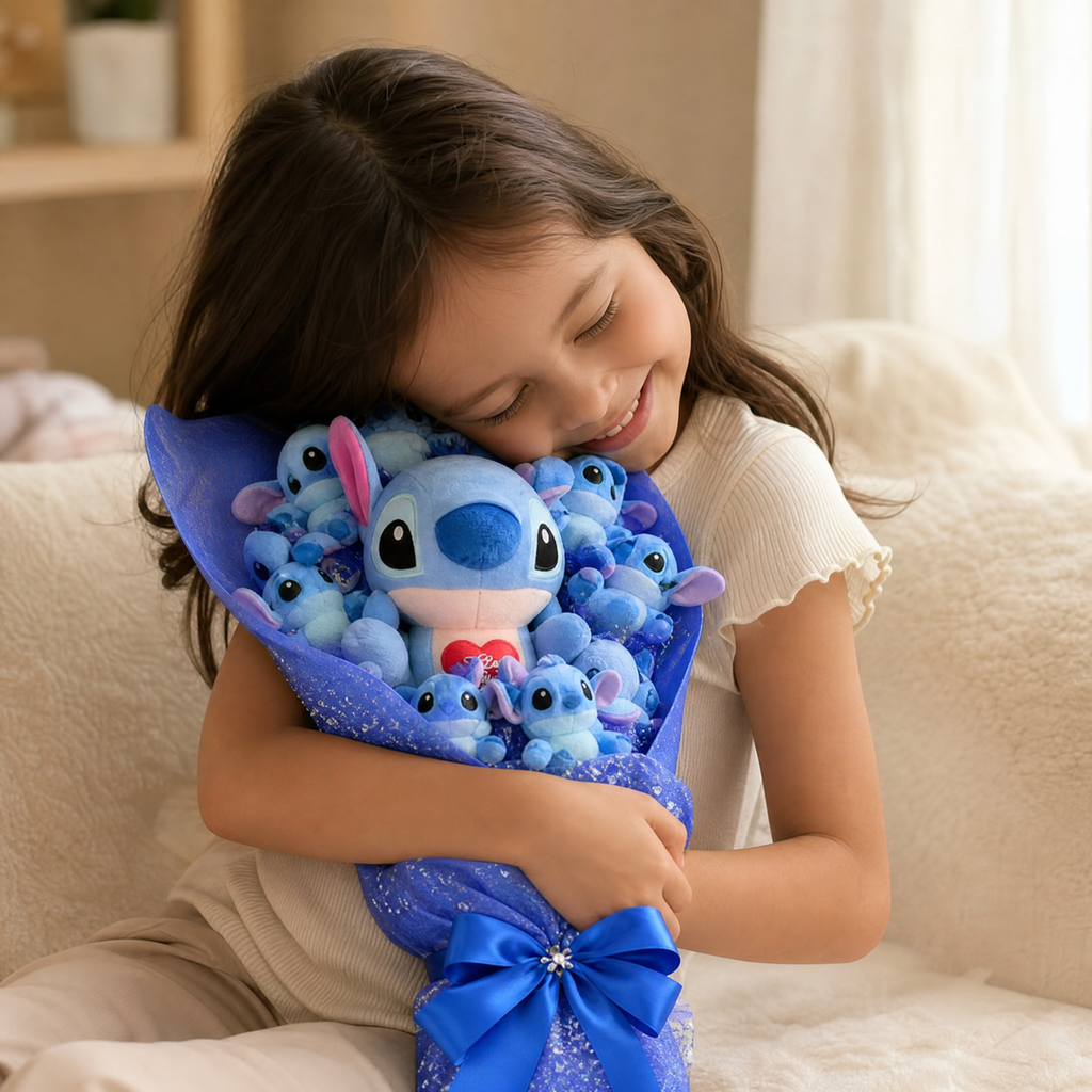 Stitch I Love You Plüsch-Bouquet mit Geschenkbox