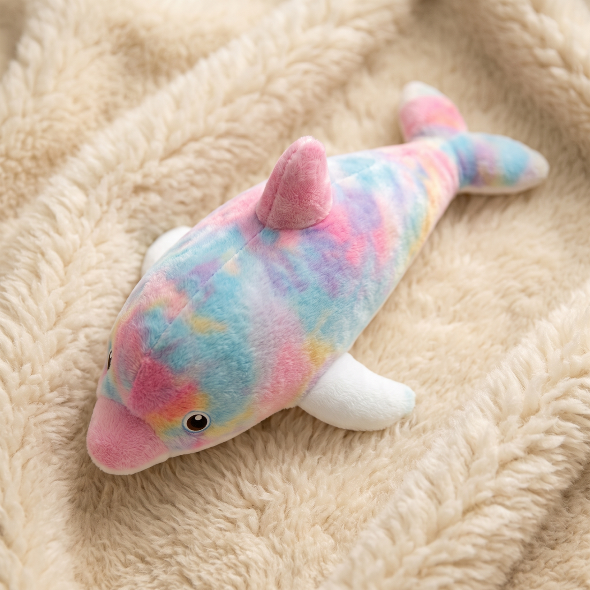 Regenbogen Delfin Kuscheltier 50–130 cm