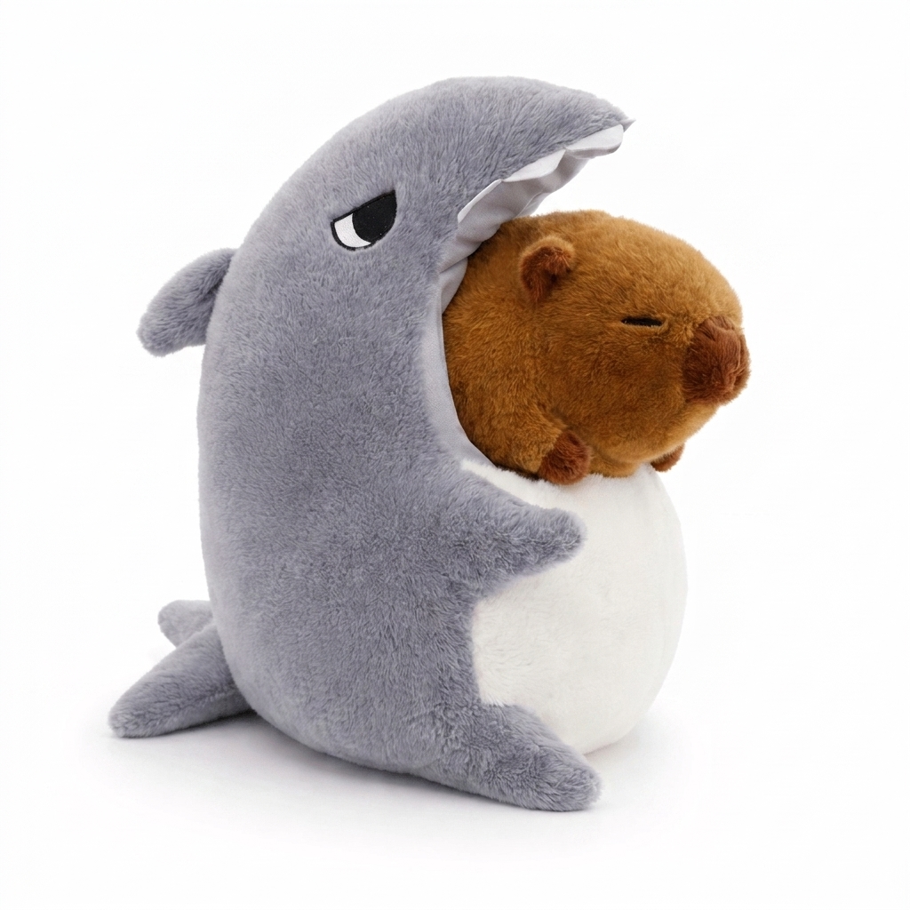 Capybara im Hai-Kostüm 30–50 cm
