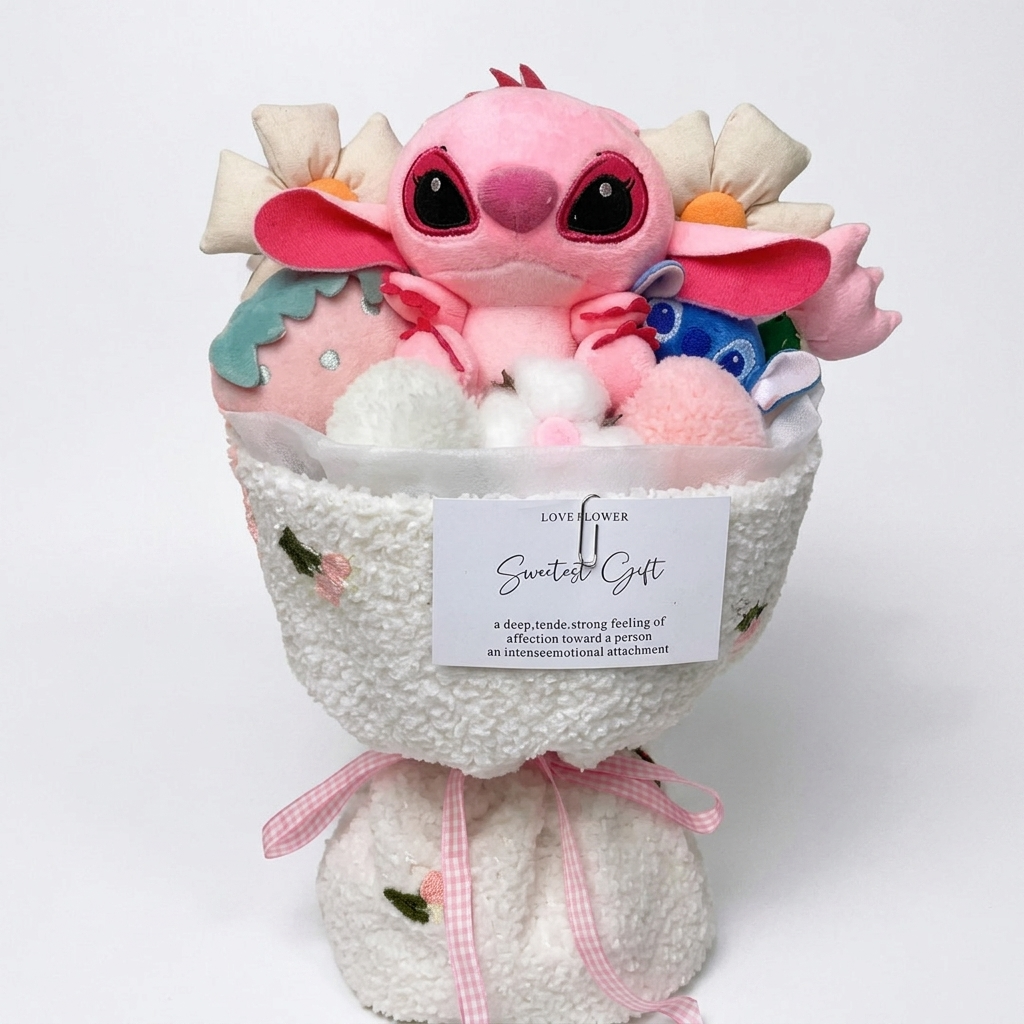 Stitch & Angel Kawaii Plüsch-Bouquet mit Früchten 35 cm