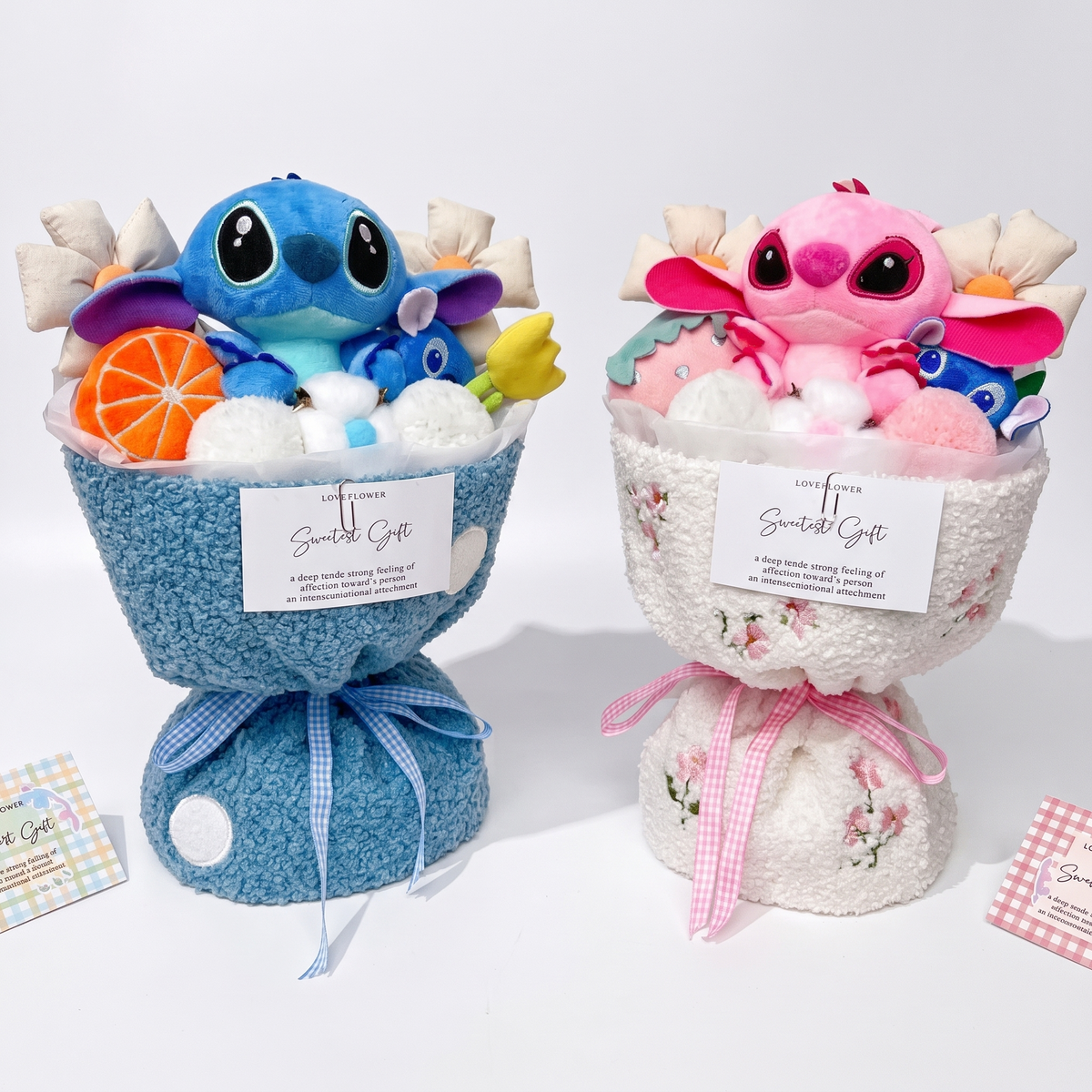 Stitch & Angel Kawaii Plüsch-Bouquet mit Früchten 35 cm