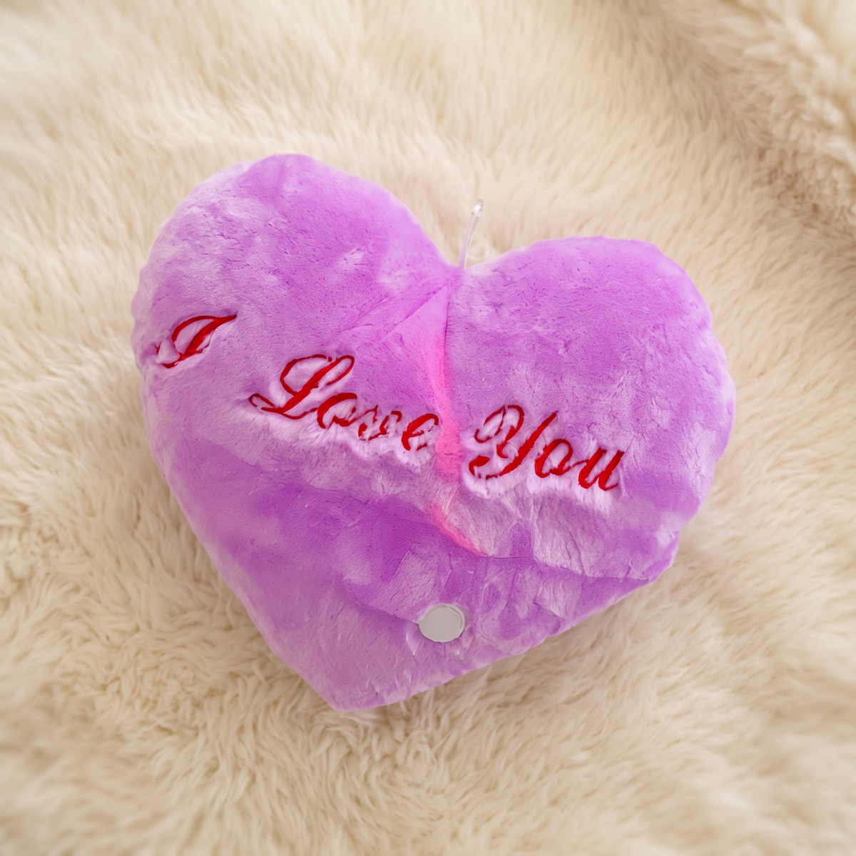 Herz Kuschelkissen I Love You Violett 35 cm