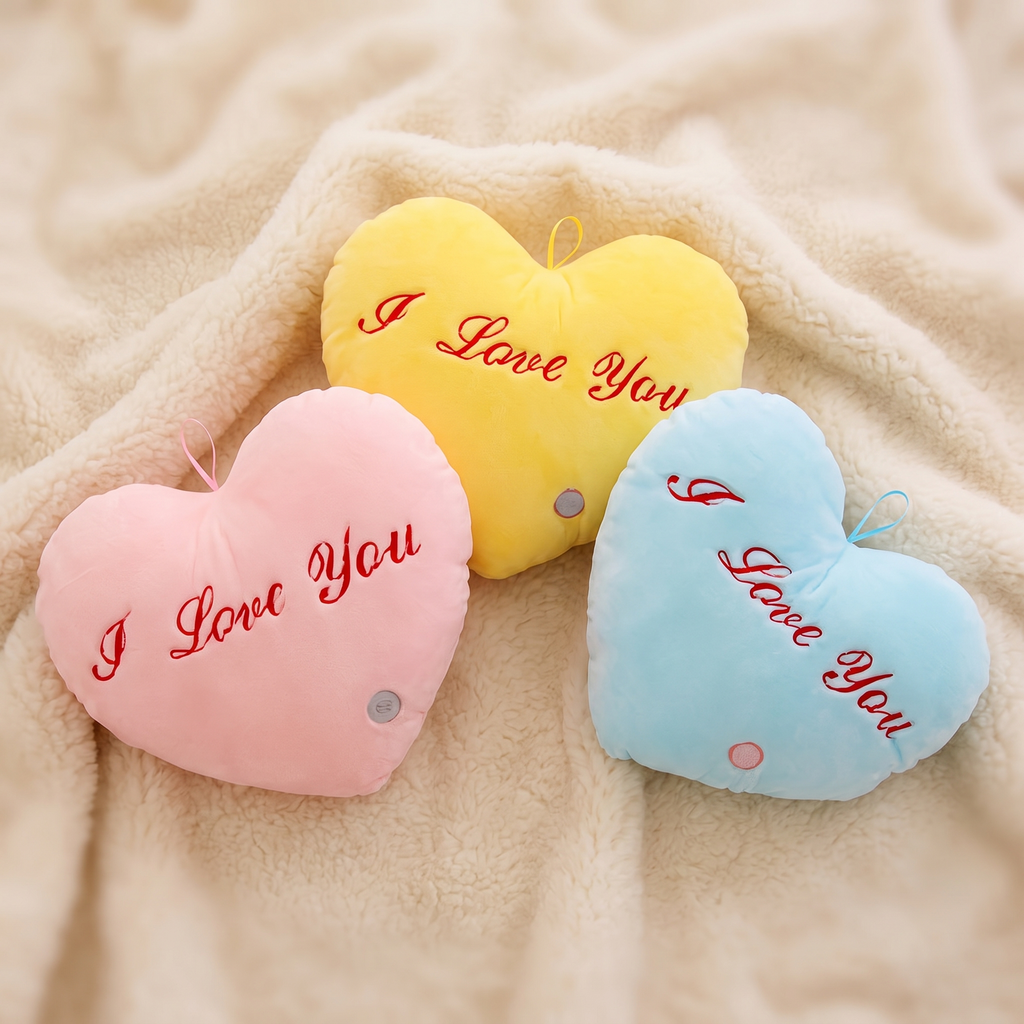 Leuchtendes Herz Kuschelkissen I Love You 36 cm