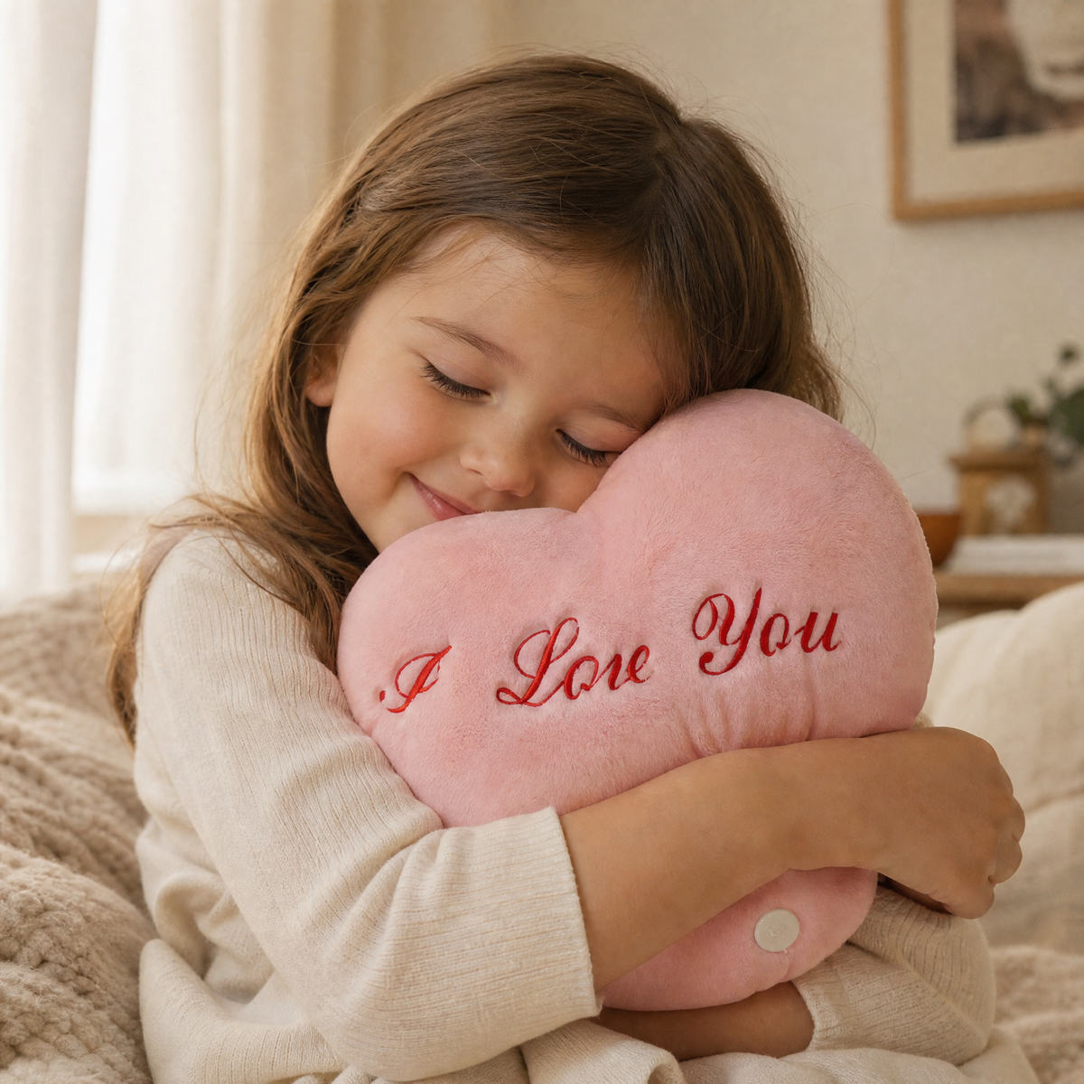 Leuchtendes Herz Kuschelkissen I Love You 36 cm