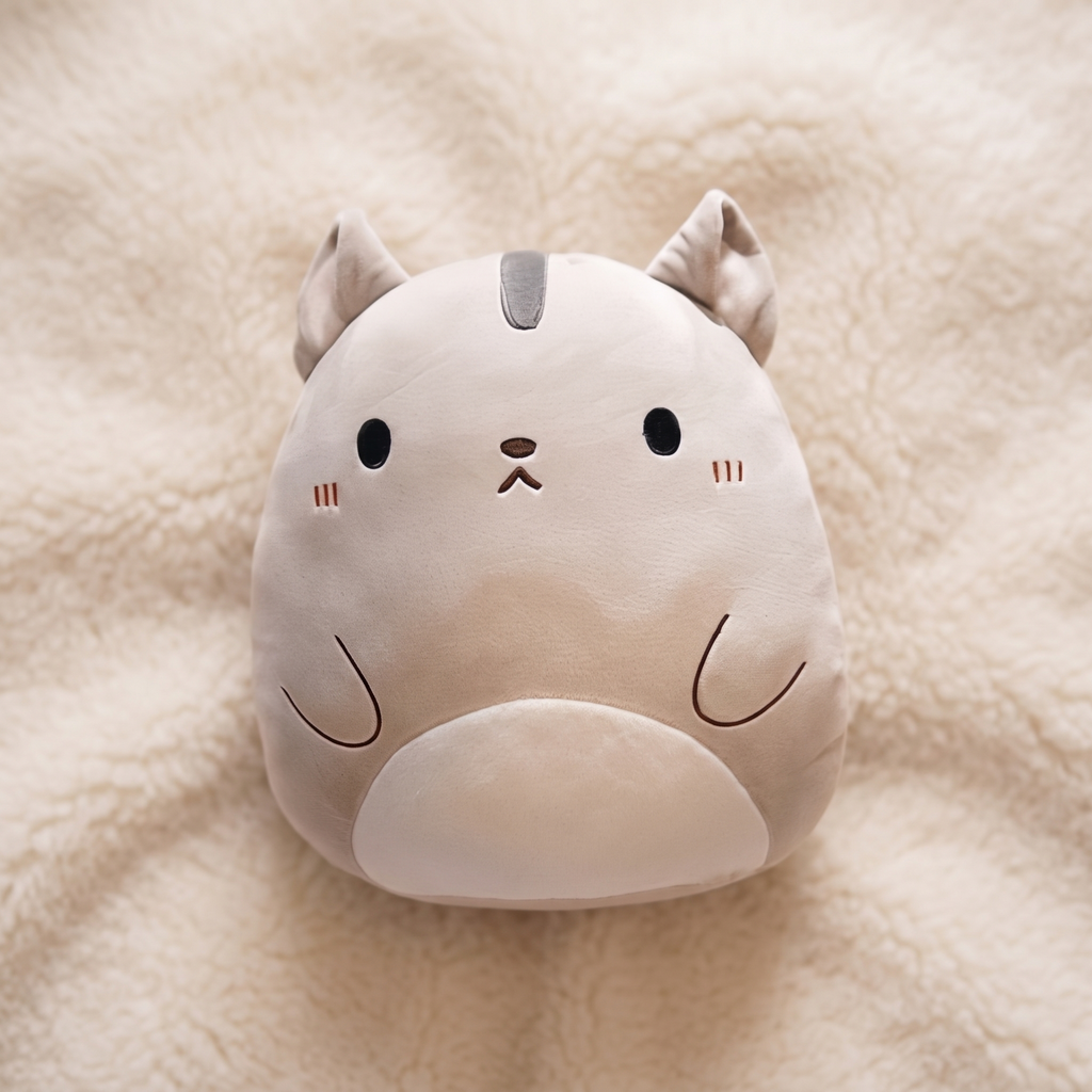 Katzen Kuschelkissen Beige