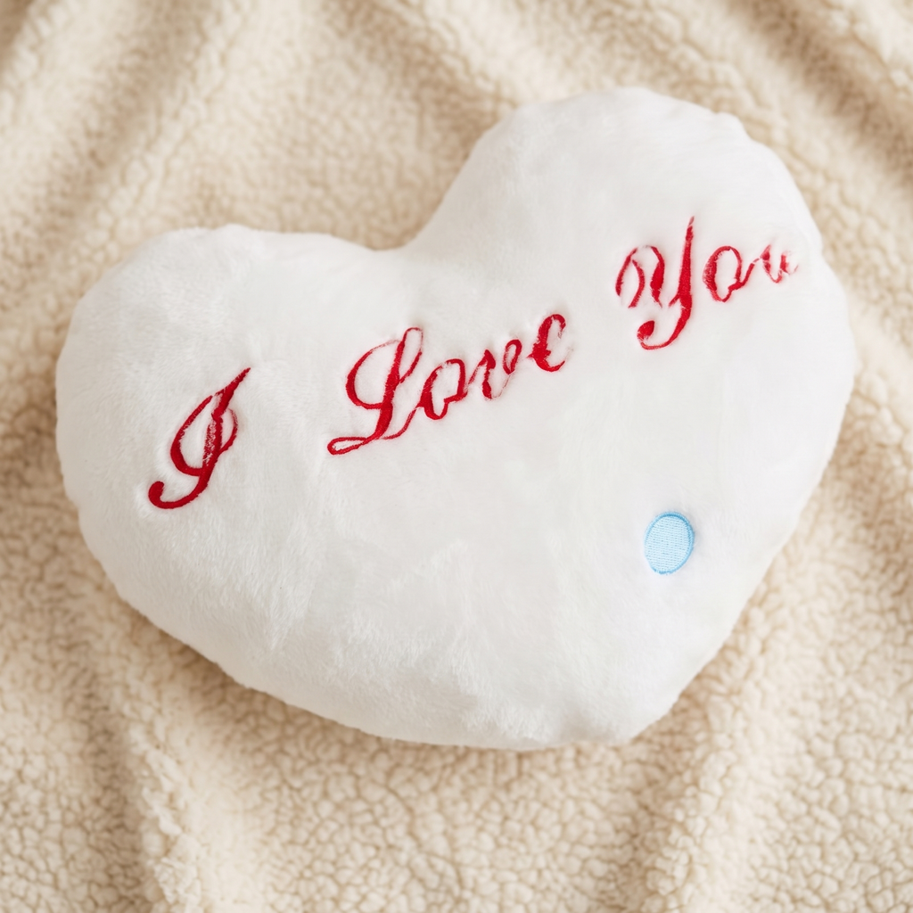 Herz Kuschelkissen I Love You Weiß 35 cm