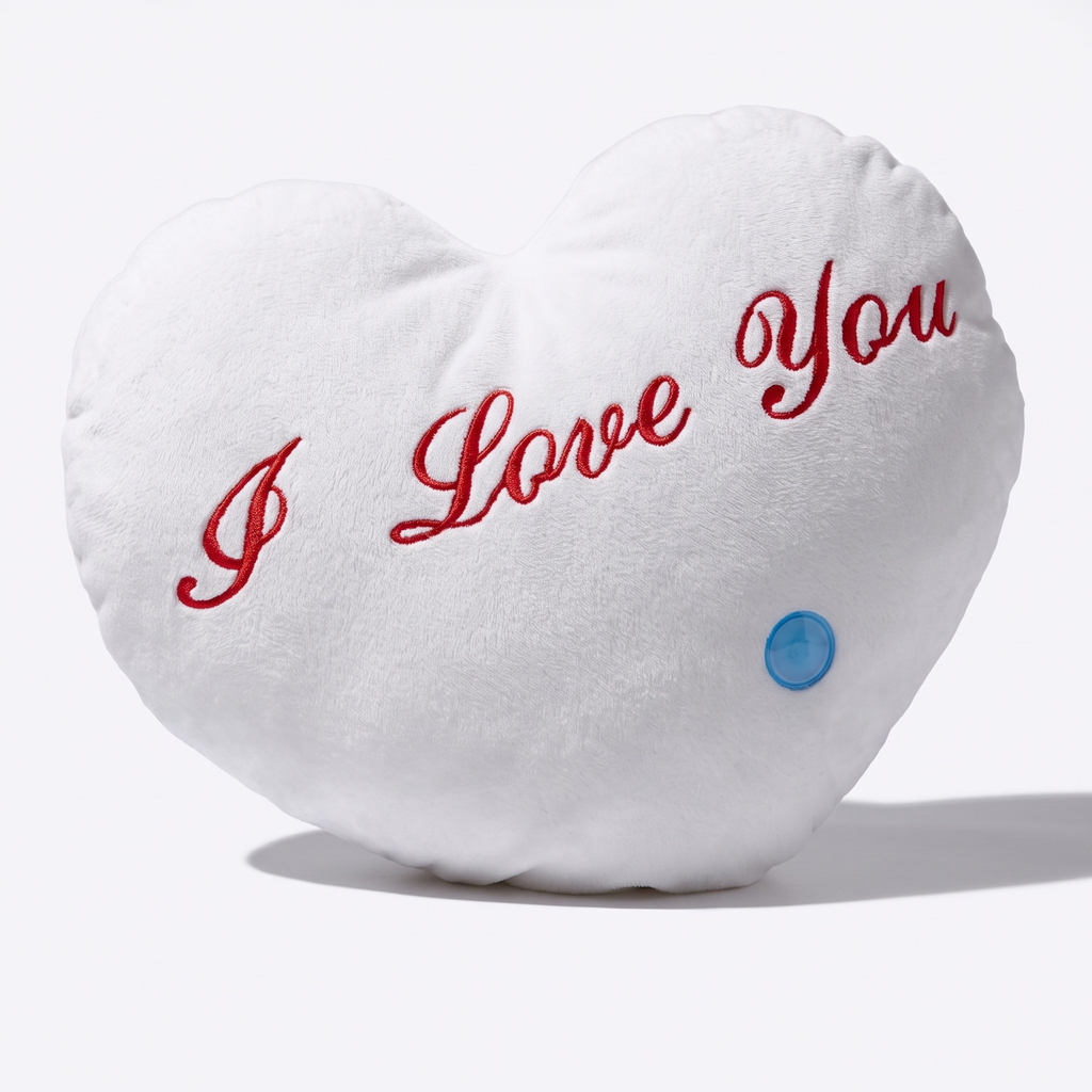 Herz Kuschelkissen I Love You Weiß 35 cm
