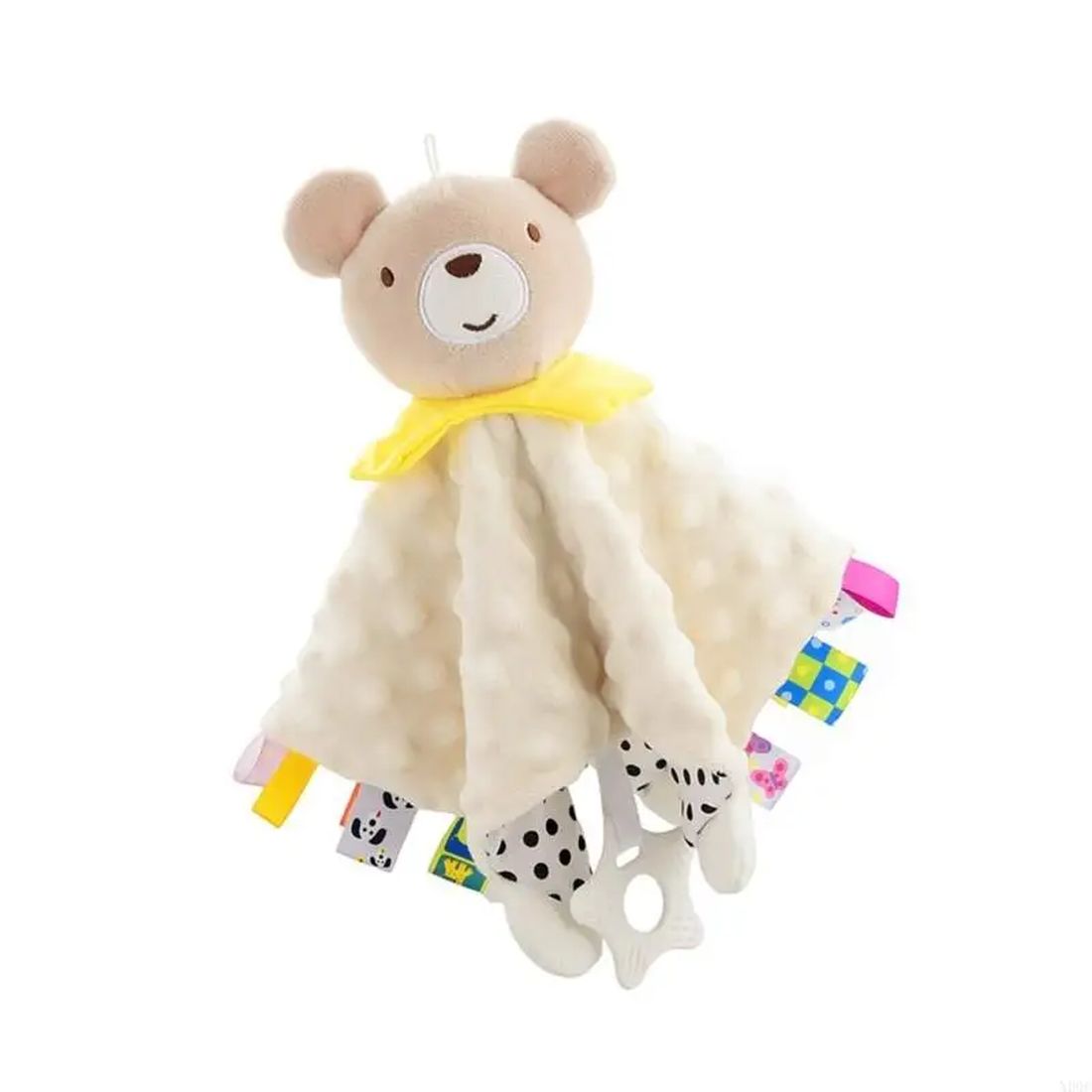 Baby Bären Schmusetuch Gelb mit Beißring 25–30 cm