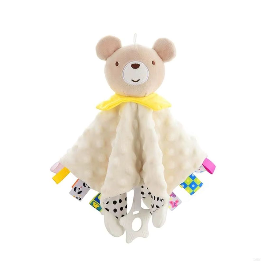 Baby Bären Schmusetuch Gelb mit Beißring 25–30 cm